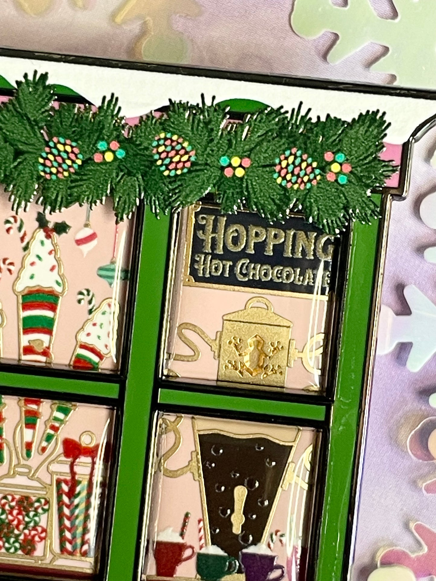Holiday Candy Shop Window Pin